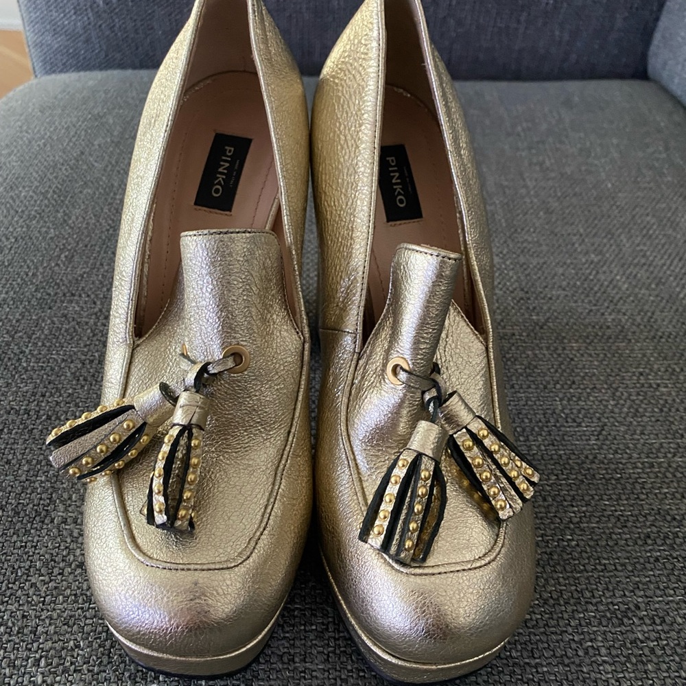 PINKO beautiful high heel moccasins, size 38